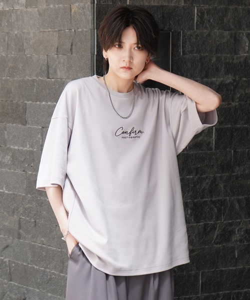 tシャツ 25SS ナチュラルドレープ とろみ肌感 ワンポイント刺繍 ビッグシルエット半袖Tシャツ カットソー ユニセックス「Confirm」 メンズ | Confirm | 16