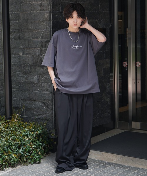 tシャツ 25SS ナチュラルドレープ とろみ肌感 ワンポイント刺繍 ビッグシルエット半袖Tシャツ カットソー ユニセックス「Confirm」 メンズ | Confirm | 28