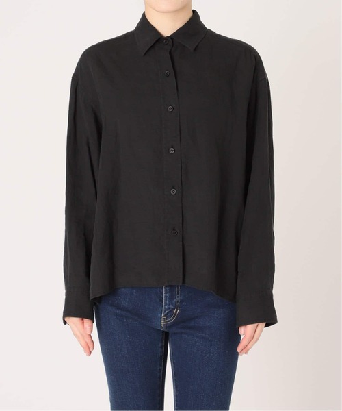 新品 Deuxieme Classe J-LINEN シャツ 黒 Deuxieme Classe シャツ ブラウス 追加 Linen レディース