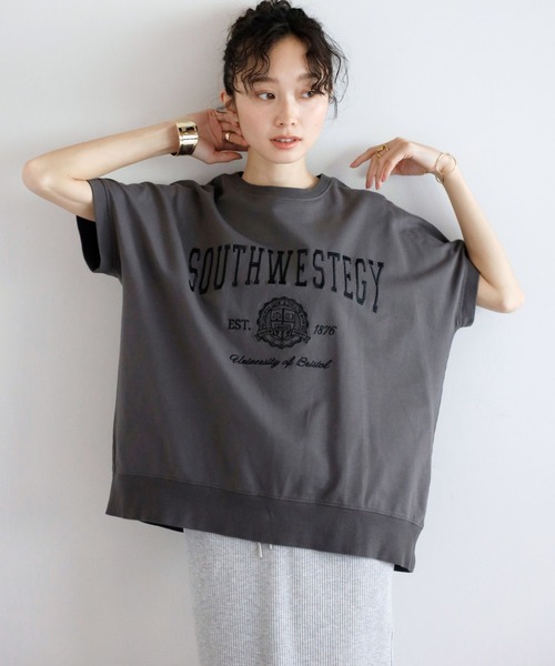 Bonjour Sagan（ボンジュールサガン） tシャツ 半袖 カレッジ刺繍