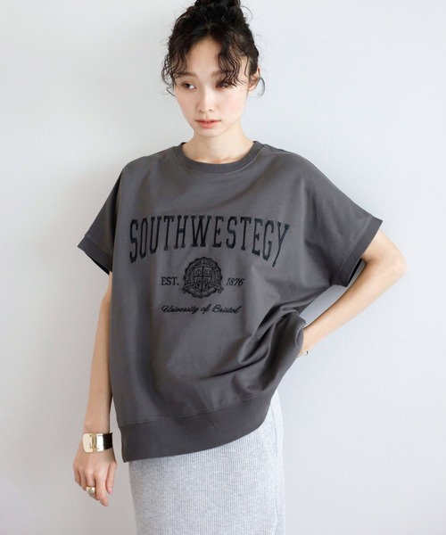 Bonjour Sagan（ボンジュールサガン） tシャツ 半袖 カレッジ刺繍