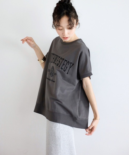 Bonjour Sagan（ボンジュールサガン） tシャツ 半袖 カレッジ刺繍