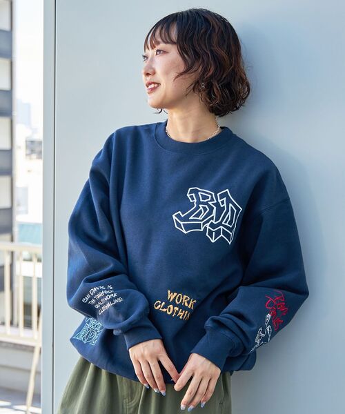 B*i様 DG Crew Sweater ロゴ スウェット BEN DAVIS（ベンデイビス） トレーナー スウェット メンズ レディース