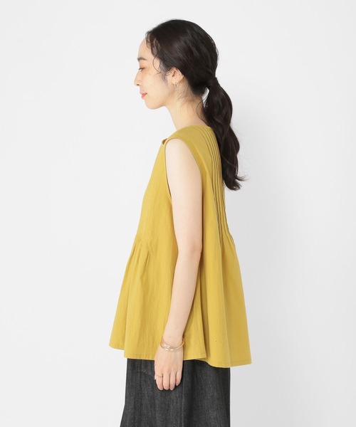 【美品】maison de soil　ピンタックフレンチスリーブ　シャツ maison de soil メゾン ド ソイル 80'S コットン ボイル