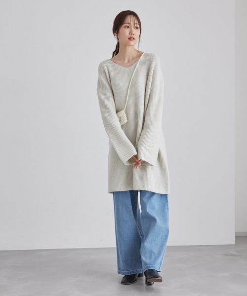 ROPE' PICNIC（ロペ ピクニック） ワンピース FOX混ニットミニ