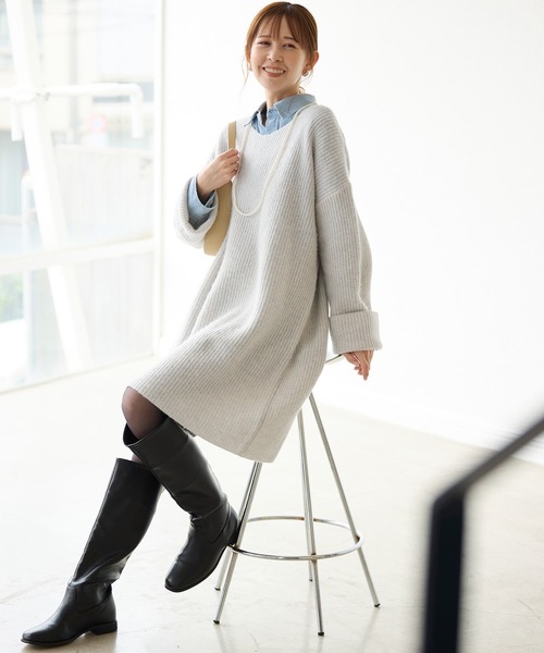ROPE' PICNIC（ロペ ピクニック） ワンピース FOX混ニットミニ