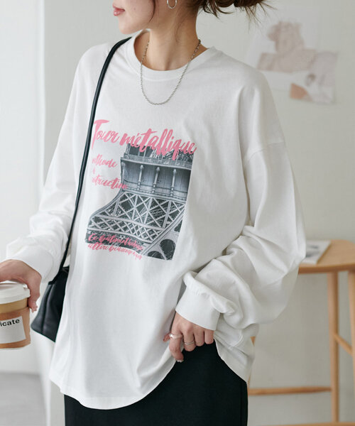 Discoat tシャツ WEB限定フォトプリントロンT レディース