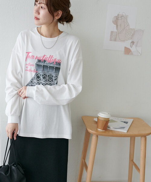 Discoat tシャツ WEB限定フォトプリントロンT レディース
