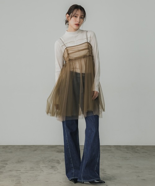tシャツ ハイネックメローリブTOP レディース PUBLIC TOKYO tシャツ ハイネックメローリブTOP レディース