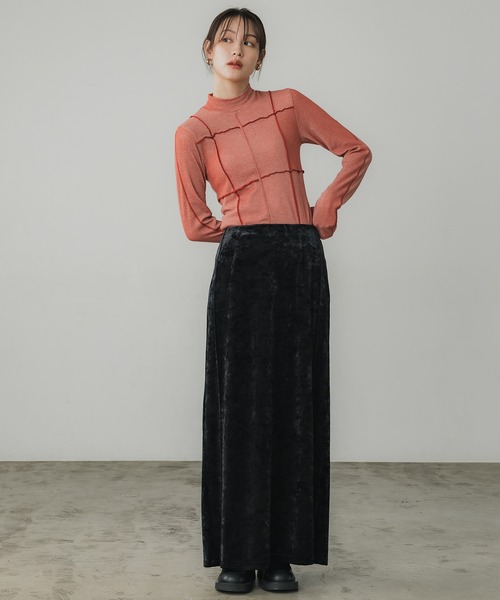 tシャツ ハイネックメローリブTOP レディース PUBLIC TOKYO tシャツ ハイネックメローリブTOP レディース