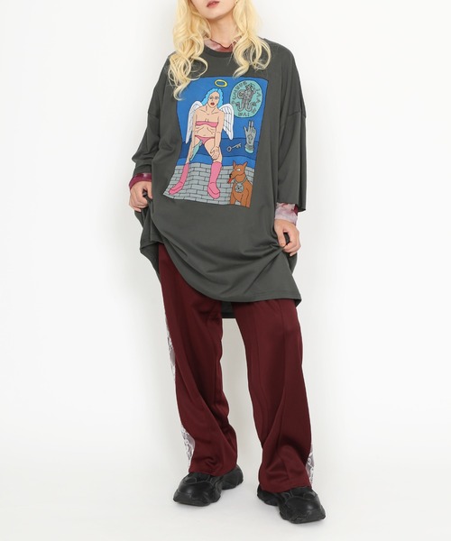 tシャツ Night angelスーパービッグＴシャツ レディース メンズ PUNYUS tシャツ Night angelスーパービッグTシャツ レディース