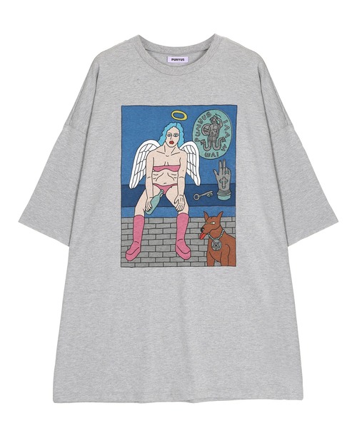 PUNYUS tシャツ Night angelスーパービッグTシャツ レディース