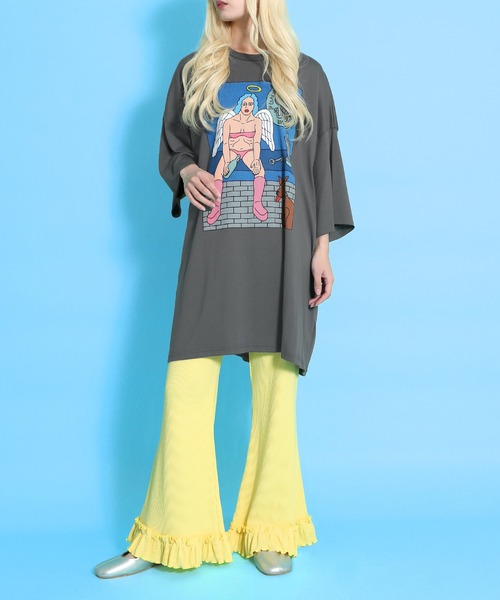 tシャツ Night angelスーパービッグＴシャツ レディース メンズ PUNYUS tシャツ Night angelスーパービッグTシャツ レディース