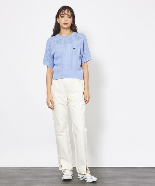 【累計販売1.5万本】ブルージュデニム白 woadblue ジーンズ デニム デニムパンツ 「157×WOADBLUE」Slit