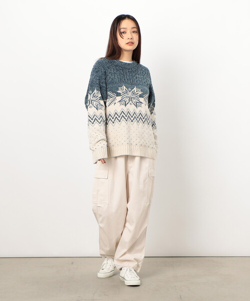 ニット セーター 「WAAC」WOMENS ハートジャカード ラウンド