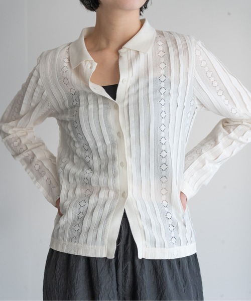 カーディガン パネルレースシャツ / Panel Lace Shirt レディース PRANK PROJECT｜パネルレースシャツ / Panel Lace Shirt