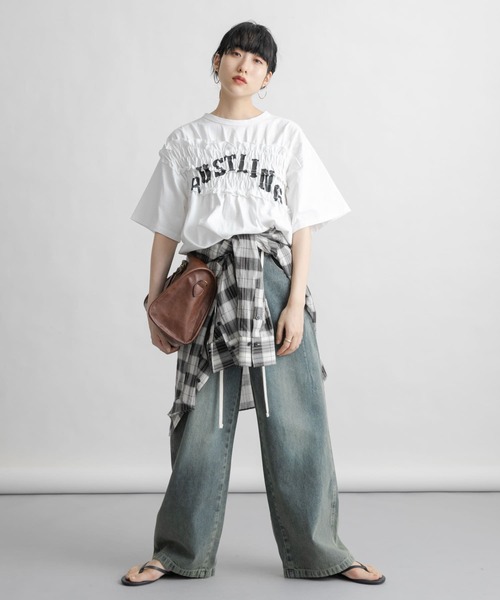 KBF tシャツ シャーリングリメイクTEE レディース : ZOZOTOWN