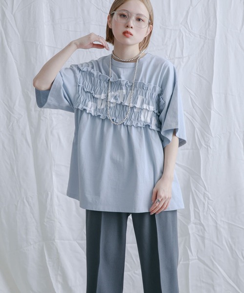 tシャツ シャーリングリメイクTEE レディース KBF tシャツ シャーリングリメイクTEE レディース : ZOZOTOWN