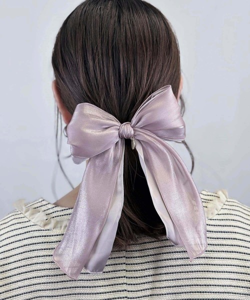 Heartdance ヘアクリップ オーガンジーダブルリボンフックポニー