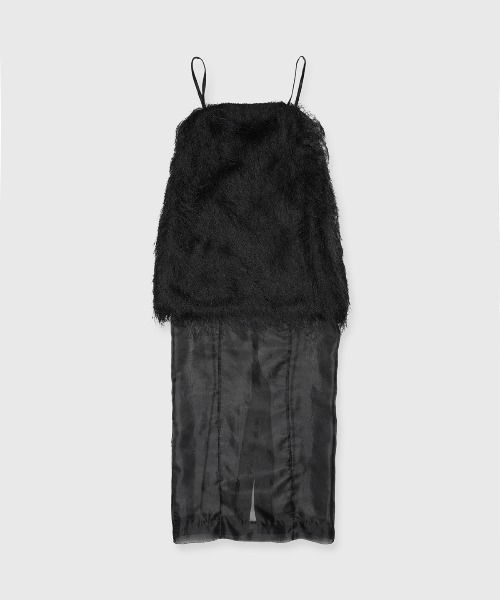 新品タグ付き　JOSE MOON サイドギャザーキャミドレス　ワンピース JOSE MOON（ジョゼムーン） ワンピース FRINGE BOXY CAMIDRESS