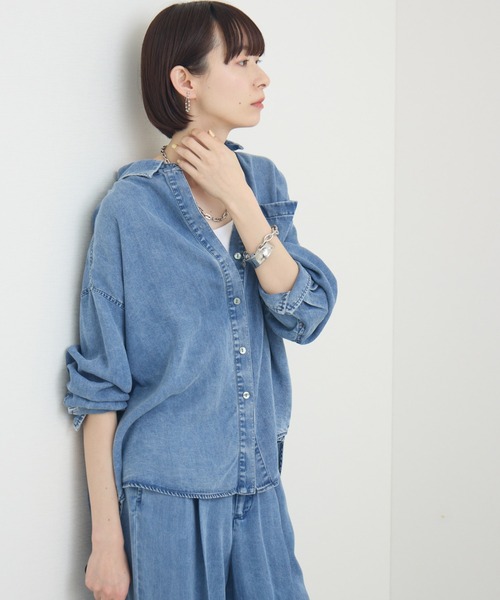 ブラウス シャツ ROSIEE テンセルデニムシャツ レディース