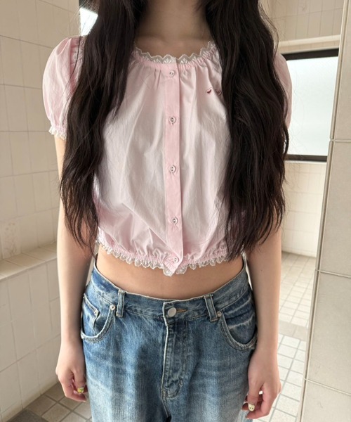 ブラウス シャツ TRIPLE HEART BLOUSE/トリプルハートブラウス レディース