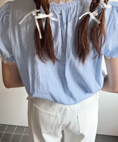 ブラウス シャツ TRIPLE HEART BLOUSE/トリプルハートブラウス レディース hugi ブラウス シャツ TRIPLE HEART BLOUSE/トリプルハート