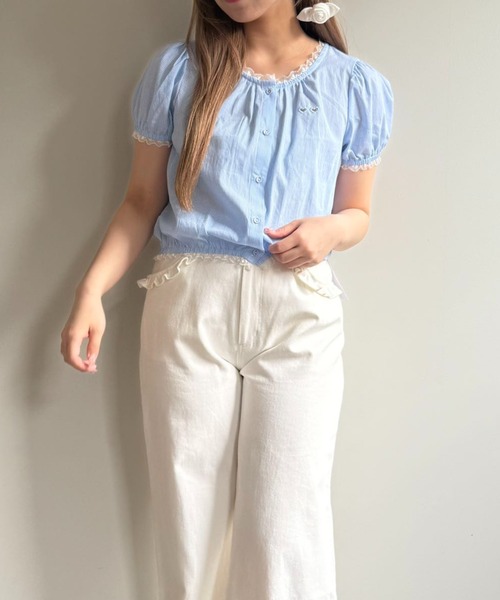 ブラウス シャツ TRIPLE HEART BLOUSE/トリプルハートブラウス レディース hugi ブラウス シャツ TRIPLE HEART BLOUSE/トリプルハート