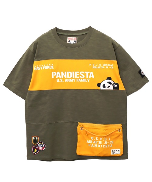 PANDIESTA（パンディエスタ） tシャツ ツイル切替サコッシュ風ポケット