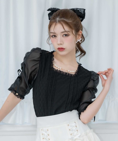 クチュールバイロジータ tシャツ パールチェーンスクエアー