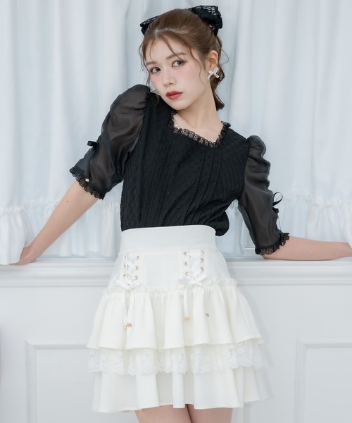 tシャツ スクエアフリルミニトップス レディース 楽天市場】トップス レディース Tシャツ ブラウス ミニ ショート