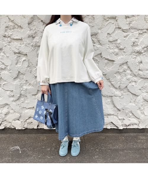 tシャツ ネモフィラ刺繍使いロゴカットソー レディース PINK HOUSE tシャツ ネモフィラ刺繍使いロゴカットソー