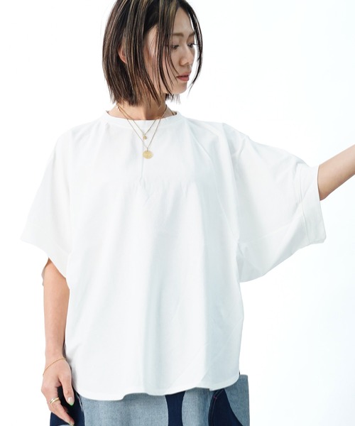 tシャツ 「AECA BLANC」アエカブラン/オーガニックコットン　コクーンプルオーバー レディース UNDICI・NOVE tシャツ 「AECA BLANC」アエカブラン/オーガニック