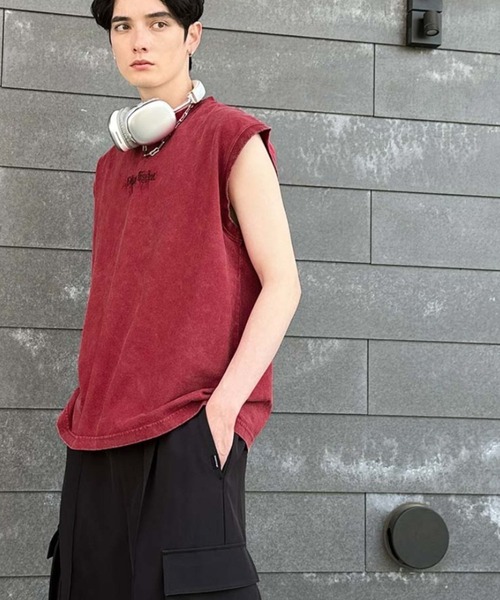 Classical Origin タンクトップ 「Classical Origin」紐刺繍スノー
