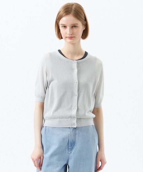 カーディガン 「Heavenly Sheer Knit」 ハーフスリーブカーディガン レディース