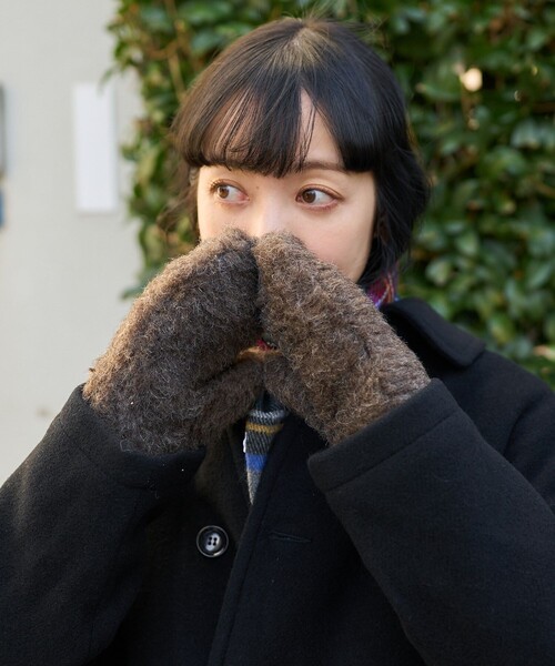 FREAK'S STORE フリークスストア リアルファー　羊皮　手袋付き FREAK'S STORE（フリークスストア） 手袋 ONE SIZE ブラウン