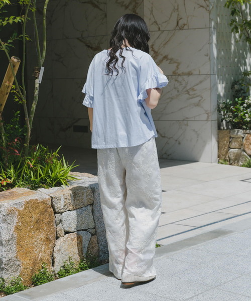 YSRYです　アーバンリサーチトップス　スピックアンドスパンパンツ ITEMS URBANRESEARCH パンツ シアー刺繍イージーパンツ