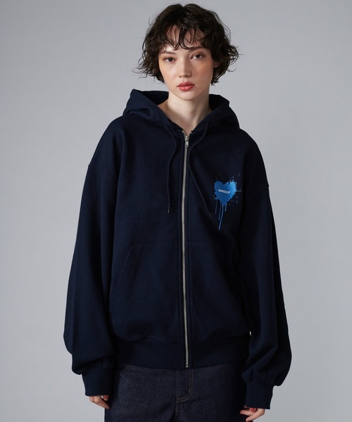 ONCILY フードパーカー ONCILY パーカー 「 × WISH FOR EVER 」HEART COLLAB FULL-ZIP