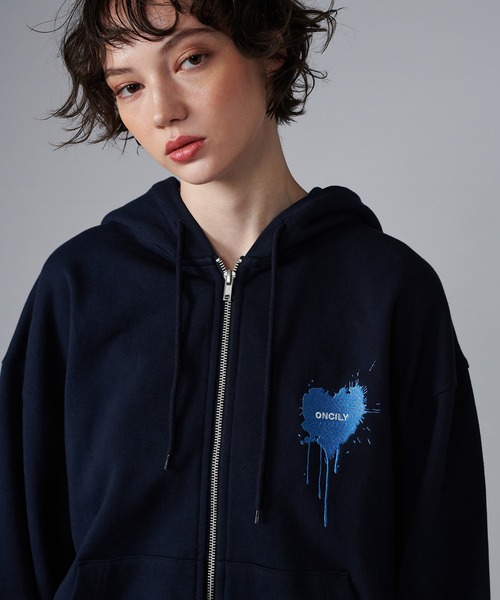 ONCILY 「ONCILY」 ジップアップパーカー MEDIUM ライトグレー
