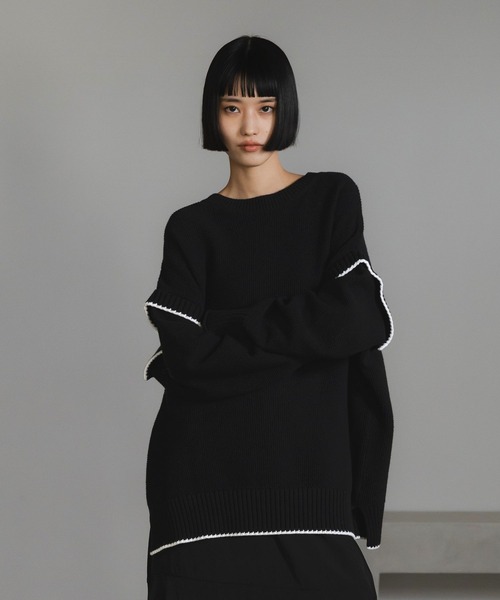 cloenc（クロエンス） ニット セーター アシンメトリーニットポンチョ