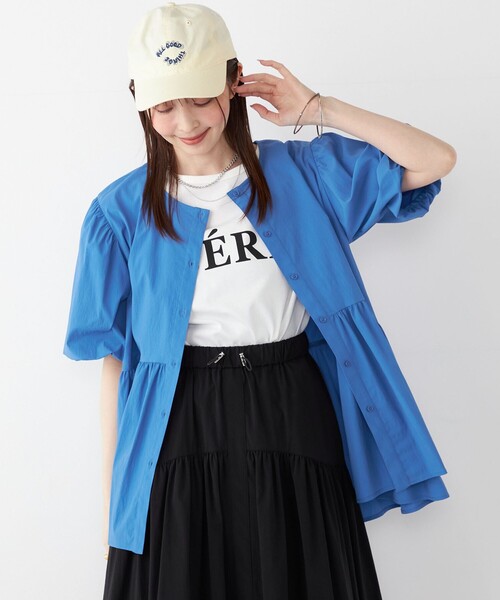 ブラウス シャツ SHIPS Colors:「接触冷感・UVカット・撥水」マルチファンクション 羽織 シャツ レディース