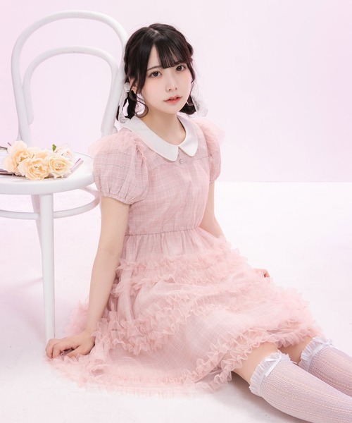 DearMyLoveRose（ディアマイラブローズ） ワンピース 夏 半袖 チュール