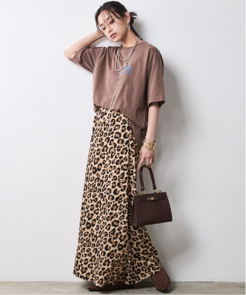 CHIC STYLE（シックスタイル） スカート レオパード柄ナローマキシ