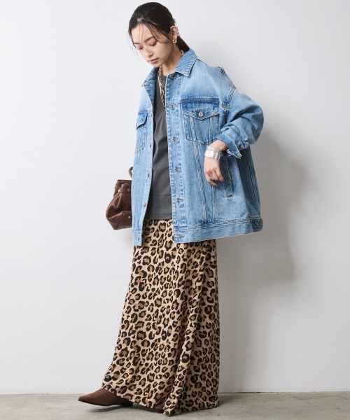 CHIC STYLE（シックスタイル） スカート レオパード柄ナローマキシ