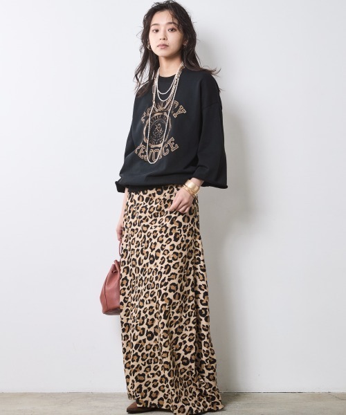 CHIC STYLE（シックスタイル） スカート レオパード柄ナローマキシ