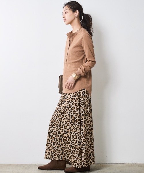 CHIC STYLE（シックスタイル） スカート レオパード柄ナローマキシ