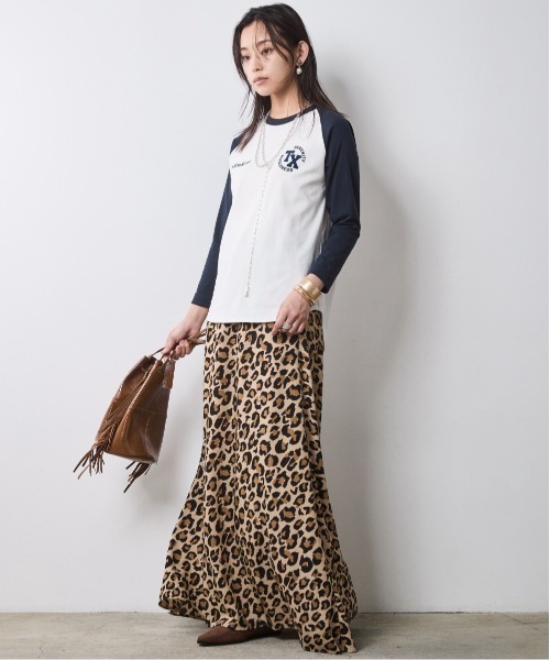 CHIC STYLE（シックスタイル） スカート レオパード柄ナローマキシ