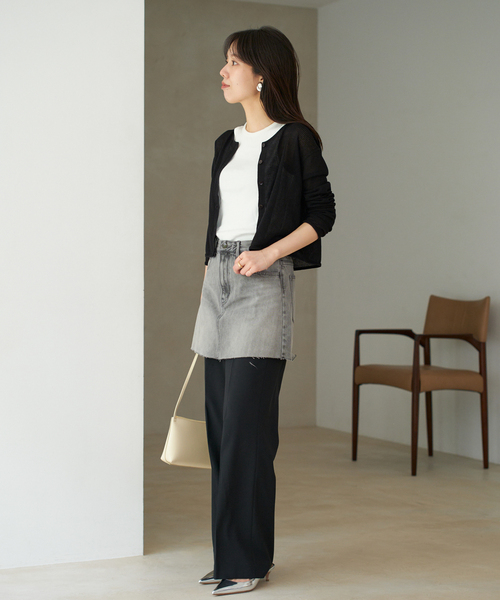 Plage 23ss petitカーディガン ホワイト 白 プラージュ シアー Plage 23ss petitカーディガン ホワイト 白 プラージュ シアー