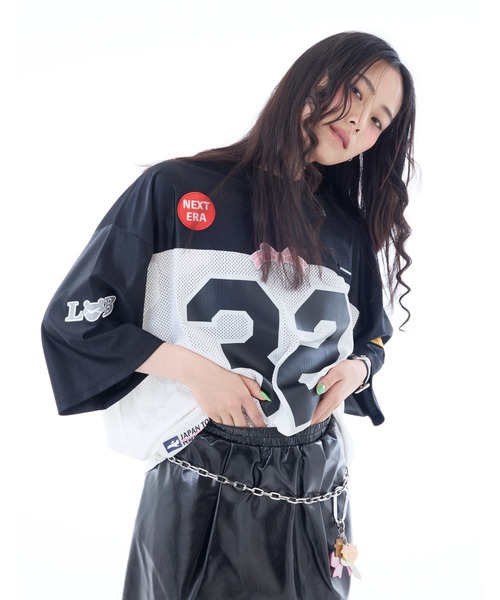 tシャツ /little sunny bite/sporty mesh big tee レディース メンズ Little sunny bite tシャツ 「little bite」sporty mesh big tee