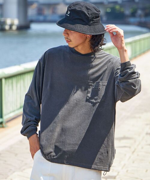 「FFEIN」 長袖Tシャツ MEDIUM チャコール メンズ